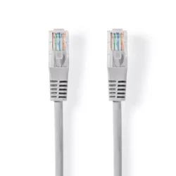 Cablu UTP Nedis Cat5e mufat 0.5m patch cord gri