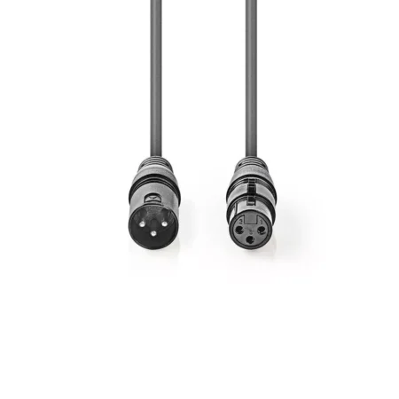 Cablu XLR stereo Nedis XLR 3pini tata - XLR 3pini mama 1.5m gri - imagine 2
