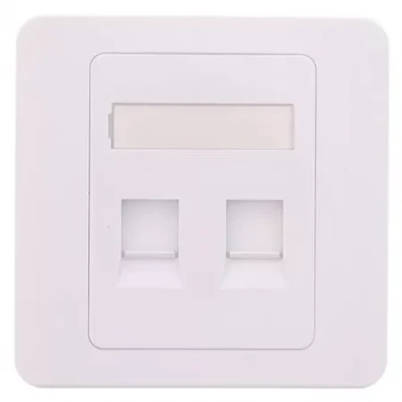 Capac priza RJ45 fara Keystone 2 porturi alb Well
