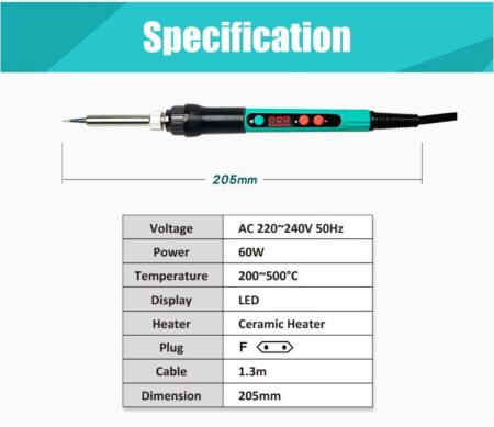 Ciocan de lipit afisaj digital control temperatura 60W Pro`sKit SI-186F - imagine 3