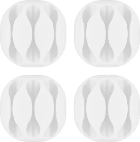 Cleme pentru gestionarea cablurilor cu 3 sloturi Goobay set 4buc alb - imagine 2