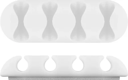 Cleme pentru gestionarea cablurilor cu 4 sloturi Goobay set 2buc alb - imagine 9