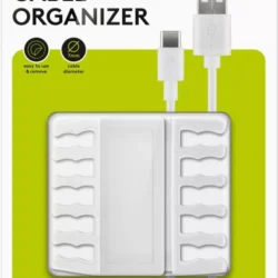 Cleme pentru gestionarea cablurilor cu 5 sloturi Goobay set 2buc alb