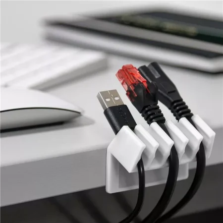 Cleme pentru gestionarea cablurilor cu 5 sloturi Goobay set 2buc alb - imagine 6