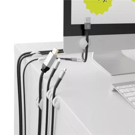 Cleme pentru gestionarea cablurilor Goobay set 5buc alb - imagine 4