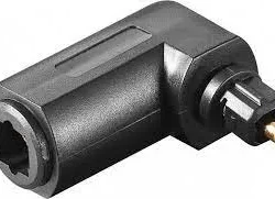 Conector audio fibra optica adaptor mufa tata-mama la 90 grade Toslink LOGILINK CA1017