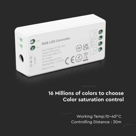 Controller banda LED RGB WI-FI 12/24V 12A V-TAC SKU-2912 - imagine 2