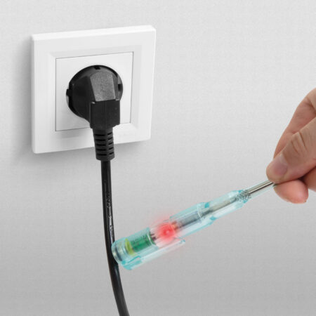 Creion de faza cu functie fara contact cu LED rosu 70-250VAC alimentat cu baterie MAXWELL - imagine 3