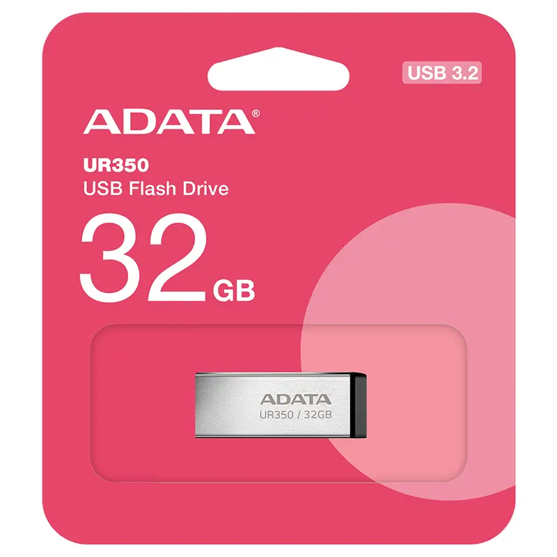 Flash drive metalic ADATA UR350 USB3.2 32GB UR350-32G-RSR/BK