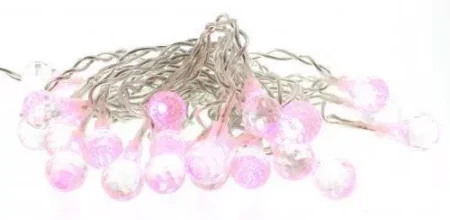 Ghirlanda electrica luminoasa decorativa forma de picatura 20 LEDuri roz cablu transparent WELL - imagine 2