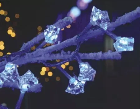 Ghirlanda electrica luminoasa decorativa forma diamant 20 LED albe lumina rece cablu transparent WELL - imagine 2