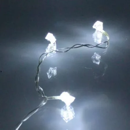 Ghirlanda electrica luminoasa decorativa forma diamant 20 LED albe lumina rece cablu transparent WELL - imagine 4