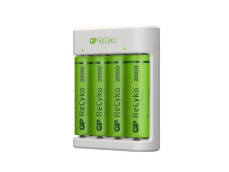 Incarcator E411 AA/AAA R3/R6 NiMH + 4 acumulatori 2000mAh GP ReCyKo GPE411210AAHC-2B4 - imagine 2