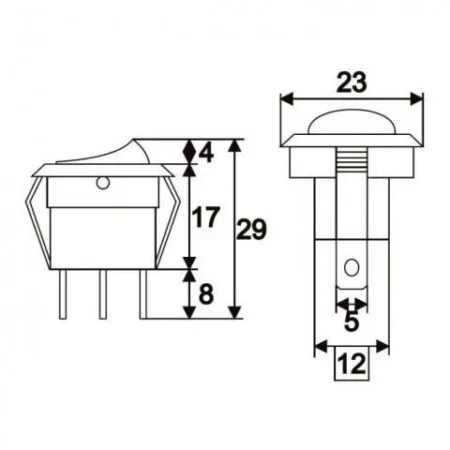 Interupator basculant 1 circuit 3 pini OFF-ON LED albastru 12V 16A cu retinere 09042KE - imagine 2