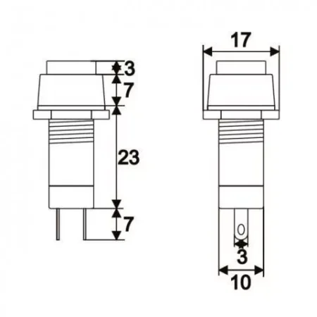 Intrerupator 1 circuit 1A 250V OFF-ON negru 09024FK cu retinere - imagine 2