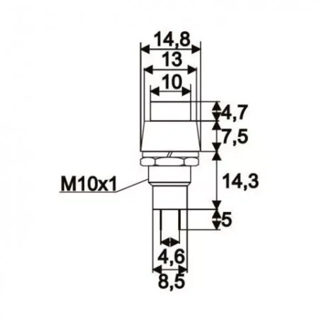 Intrerupator buton cu apasare 1 circuit 2A 250V OFF-ON cu retinere negru 09068FK - imagine 2