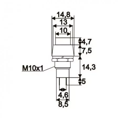 Intrerupator cu apasare 1 circuit 2A 250V OFF-ON rosu cu retinere 09068PI - imagine 2