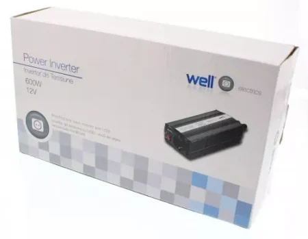 Invertor de tensiune cu USB 12V la 220V 600W Well - imagine 4
