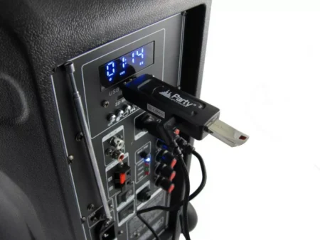Microfon wireless cu modul USB Party Light & Sound - imagine 4