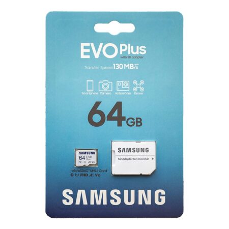 MicroSDHC UHS-1 CARD +adaptor SD 64GB 130MB/s EVO PLUS SAMSUNG MB-MC64KA/EU - imagine 2