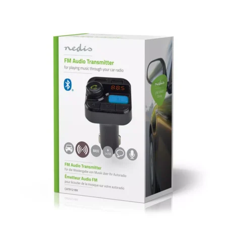 Modulator FM Nedis Hands-Free Bluetooth MicroSD Control vocal 2x USB - imagine 11