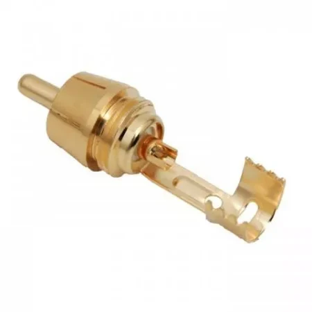 Mufa audio RCA tata contact aurit cablu 8mm inel negu - imagine 2