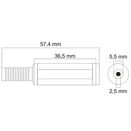Mufa DC cu protector 5.5x2.5 mm mama pe fir - imagine 3