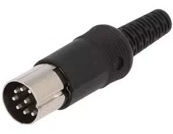 Mufa DIN 8 pini tata drept pe cablu cu lipire HIRSCHMANN 930 298-500 MAS 80S SCHWARZ