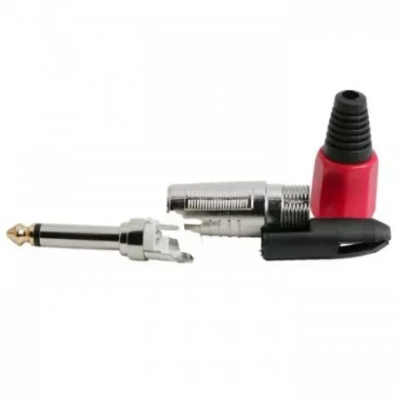 Mufa Jack 6.3 mm mono tata ranforsat inel rosu - imagine 2
