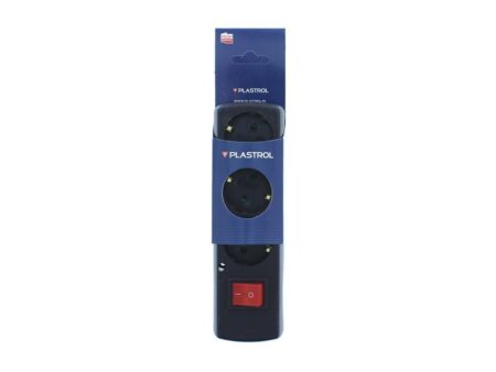 Multipriza 3 prize cu intrerupator fara cablu alimentare negru GN-370SWS/SW/BK Plastrol - imagine 2