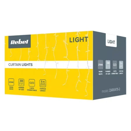 Perdea 330 LED-uri IP44 alb cald 5m 6W REBEL - imagine 5