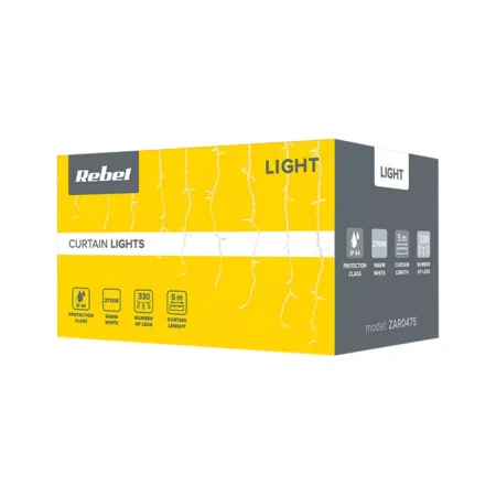 Perdea LED-uri 330 IP44 alb cald 5m 3.6W REBEL - imagine 5