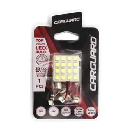 Placa LED SMD 35x35 mm 12V SMD5050 3W lumina alba 320lm inclus adaptoare W5W C5W BA9S CarGuard - imagine 6