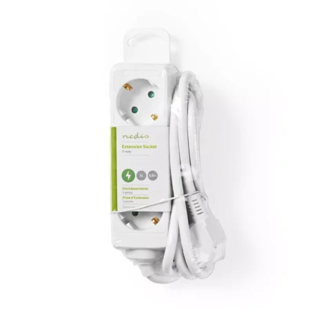 Prelungitor 3 prize 1.5m 3x1.5mm2 3680W 16A alb Nedis - imagine 2