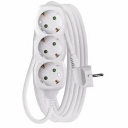 Prelungitor electric 5m 3x Schuko alb P0325R EMOS 3680W conductor cupru 1.5mm2