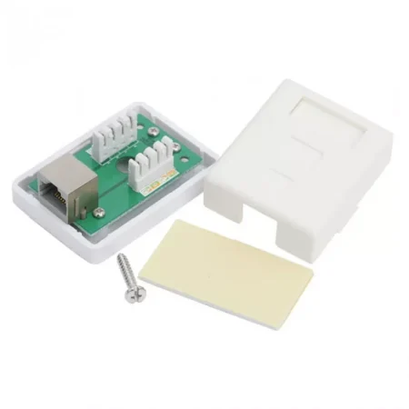 Priza de perete 8P8C FTP Cat5 1x RJ45 mama ecranat 70x45x25mm alb - imagine 2