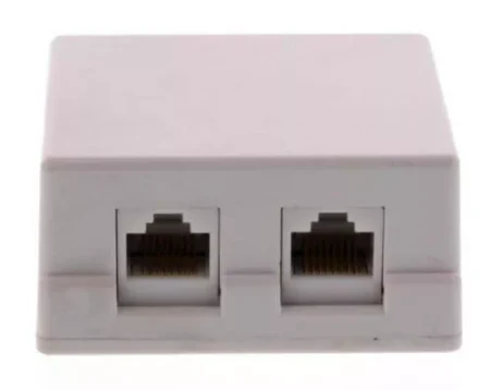 Priza dubla UTP cat6 RJ45 neecranat pe tencuiala Well - imagine 2