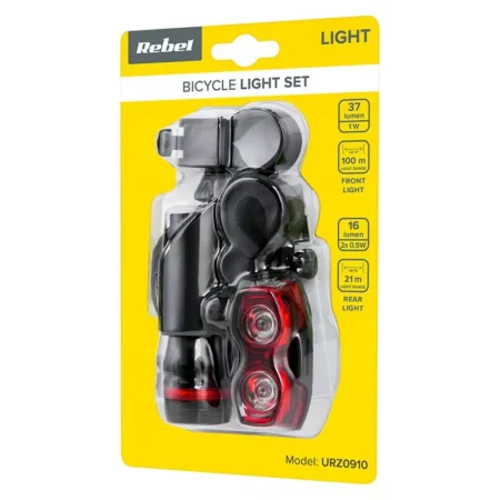 Set Far LED 1W si STOP LED 2x0.5W pentru bicicleta pe baterii 2x AAA/3X AAA REBEL - imagine 4