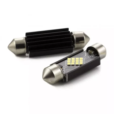Set LED auto 41mm C5W si C10W pentru interior / portbagaj 12V 3W 240lm alb Canbus 2buc CarGuard - imagine 2