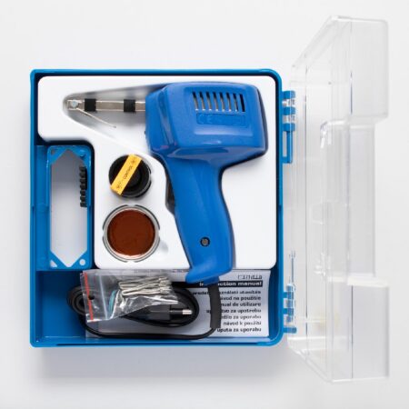 Set pistol de lipit 75W 230V +5buc varfuri de lipit +sacaz de lipit +25g fludor HOME - imagine 2