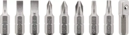 Set surubelnita cu clichet 8biti CrV si 5 tubulare 3x Phillips PH0 PH1 PH2 3x Capete plane 3mm 5mm 6mm 2x Torx T15 T20 1x adapto - imagine 2