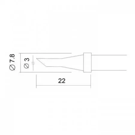 Set varf letcon de lipit 28020 diam. 7.8mm cu varf tesit 3mm 2buc 28933 Fahrenheit - imagine 2
