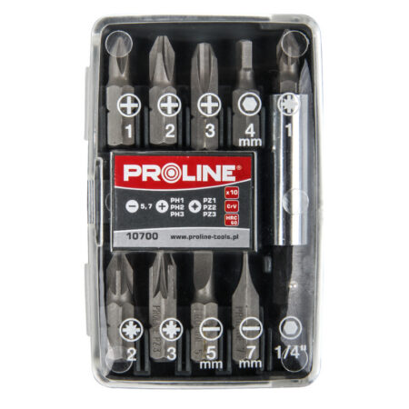 Set varfuri CrV S2 in cutie PH1 PH2 PH3 PZ1 PZ2 PZ3 varfuri plate 5mm 6mm varf negativ 4mm prelungitor magnetic 1/4 inch Proline - imagine 2