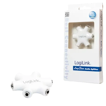 Splitter adaptor Jack 3.5 mm mama x6 stereo +cu cablu 0.2m alb LOGILINK CA1088 - imagine 3