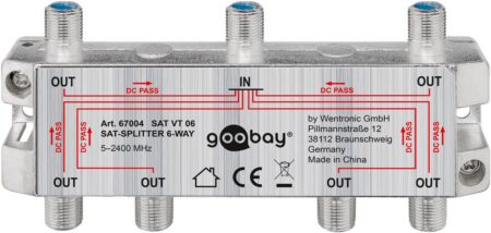 Splitter SAT 6 iesiri pentru dispozitive prin satelit 5-2400MHz Goobay 67004
