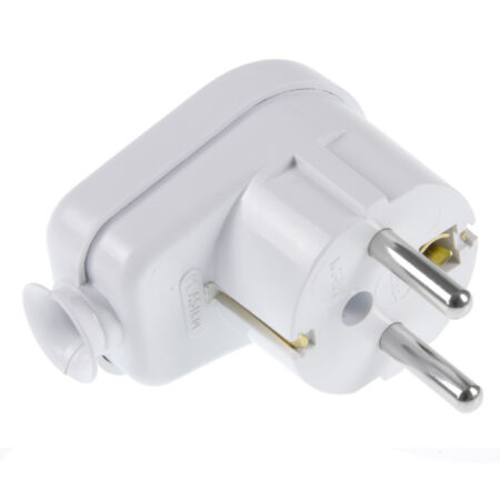 Stecher Shuko iesire laterala alb cu martor LED WT-16U/S/WE Plastrol - imagine 2