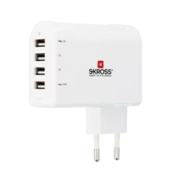 Stecher Skross EU cu 4 porturi USB alb 3x 1A 1x 2.4A