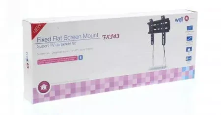 Suport TV LCD de perete 13-43" fix cu snur Well - imagine 2
