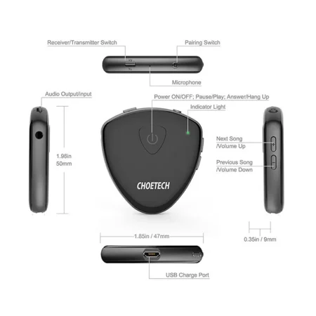 Transmitator si receptor Bluetooth Choetech BH-002 - imagine 2