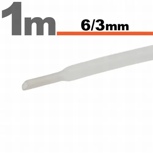 Tub termocontractant transparent 6 /3 mm 1m lungime